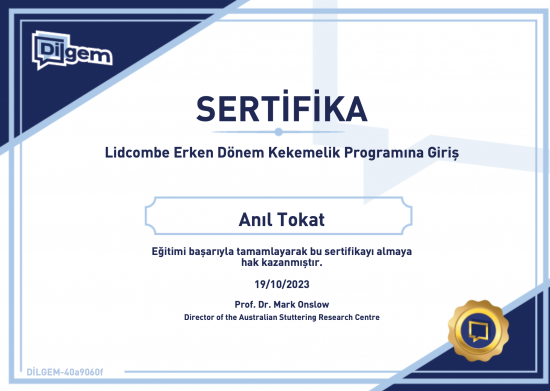 Kaygı Stres Çocuk Eğitimi Sertifikası